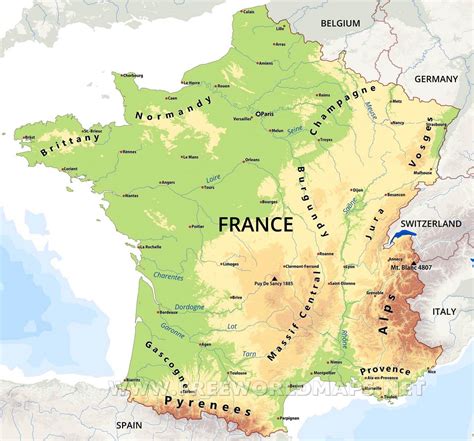 France Physical Map
