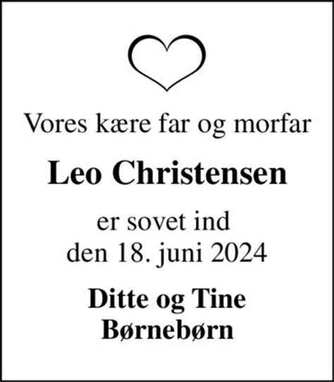 Leo Christensen | Danmarks største medie for mindesider og dødsannoncer
