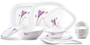 MILTON Pack of 31 Melamin Square Round Dinner Set Lilac Tulip Dinner ...