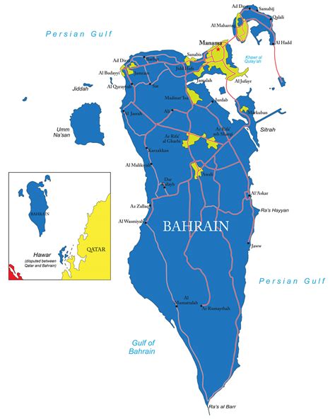 Bahrain On Middle East Map