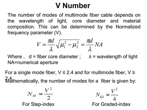 V Number In Optical Fiber