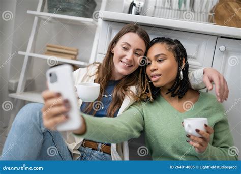 Lesbian African American Woman Taking Selfie Stock Image - Image of ...