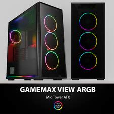 Buy New Listing Vetroo ATX Gaming PC Case with 4 ARGB Fans & Controller ...