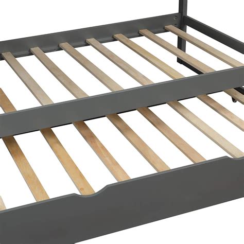 Buy Bunk Bed with Trundle, Solid Wood Twin Over Twin Bunk Beds with ...