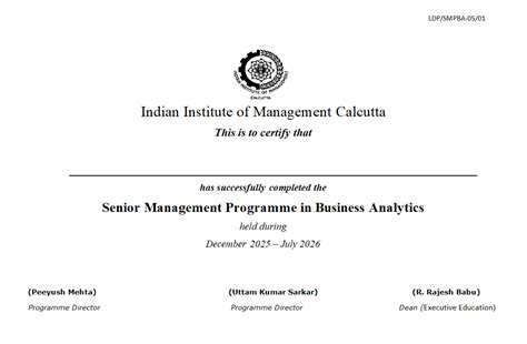 Senior Management Programme in Business Analytics (SMPBA) | IIM Calcutta