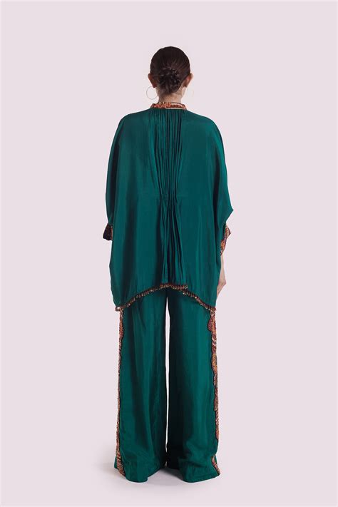 Panel Embroidered Silk Co-Ord Set