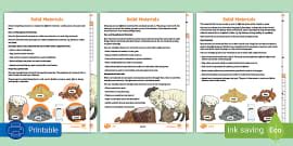 Properties Of Materials Grade 4 - Notes and Questions