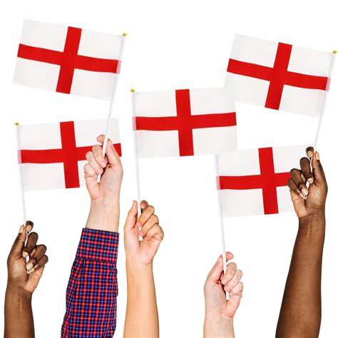 20PCS Small England Flags on Sticks, Hand waving Flags, England Football Decorations 2022 ...