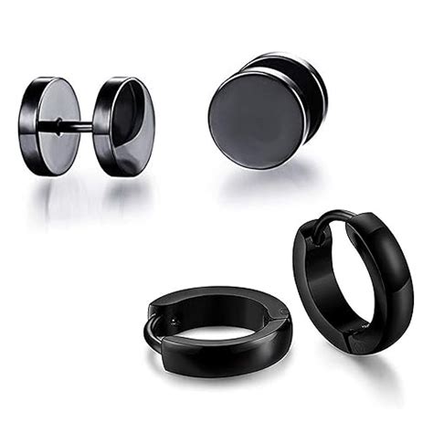 Buy Yellow Chimes Stud Earrings for Men Combo of 2 Pairs Stainless ...