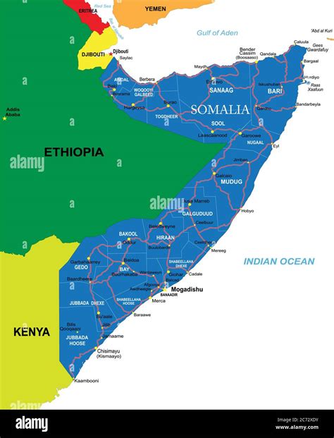 Map of somalia hi-res stock photography and images - Alamy