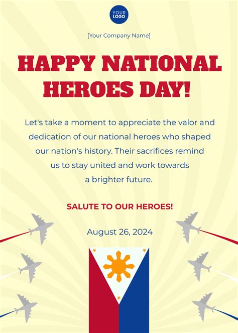 Free Happy National Heroes Day Template to Edit Online