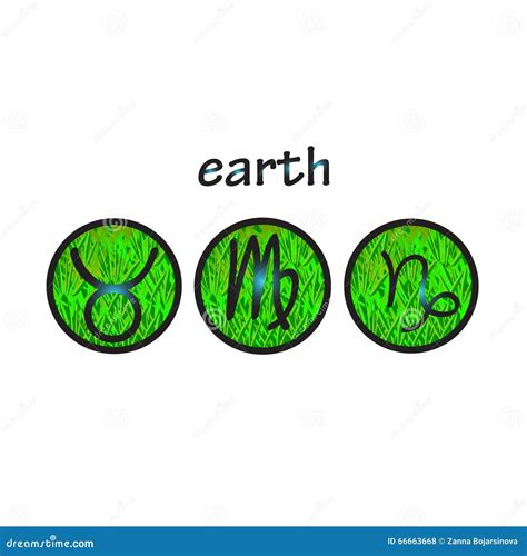 Zodiac Symbols Earth Element Stock Vector - Illustration of icons ...