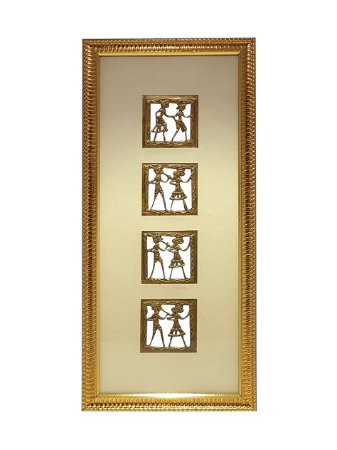 Gallery99 Warli Brass Figurine Doubleboarding Wall Art (18.5 inch x 8 ...