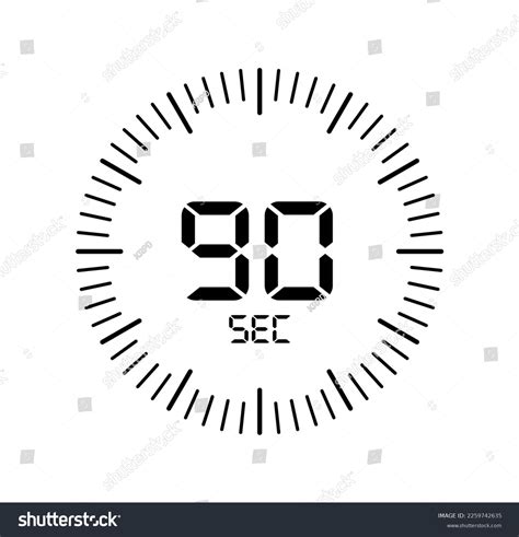 Vector Illustration 90 Second Timers Clocks Stock Vector (Royalty Free ...