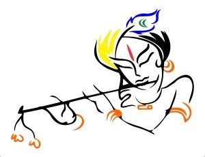 sp decals 72 cm abstract beautiful krishna playing fluit wall sticker ...