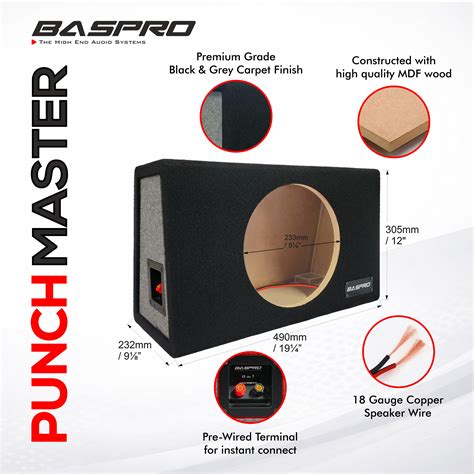 10 inch Subwoofer Enclosure Box BASPRO PUNCH MASTER EN-1015