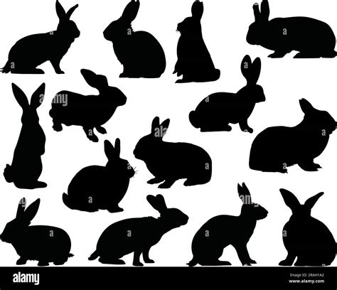 Set isolated silhouette easter Cut Out Stock Images & Pictures - Alamy