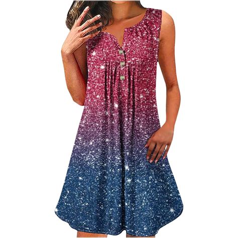 Elvqul Dresses Women Sleeveless Knee Length Graphic Midi Spring Red ...