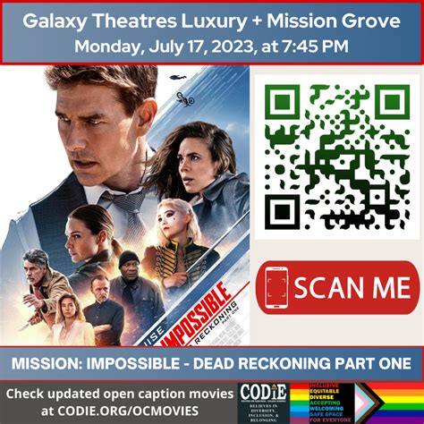 Open Caption Movie at Galaxy Theatres Luxury + Mission Grove - CODIE