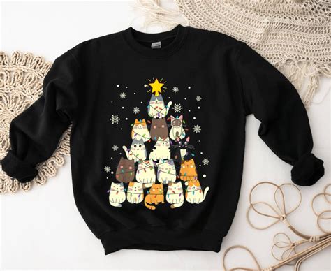 CAT CHRISTMAS SWEATER Cat Christmas Jumper Womens Christmas - Etsy UK