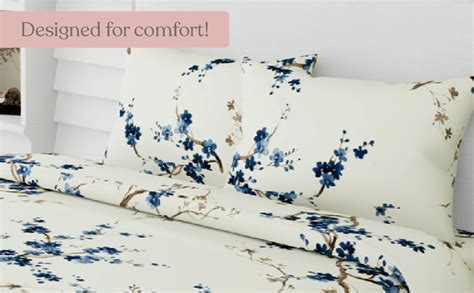 haus & kinder Floral Grace Bedsheet, 100% Cotton Double Bedsheet with 2 ...