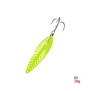 1pc Leaf Pattern Metal Sequin Fishing Lures Bait Treble Hooks Fishing ...