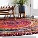 Buy Hand Braided Bohemian Colorful Cotton Chindi Area Rug Multi Colors ...