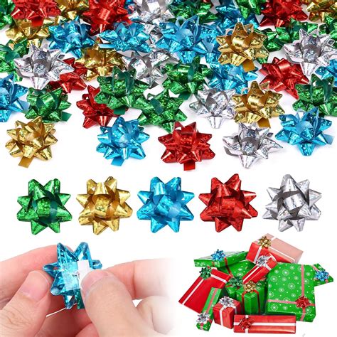 Amazon.com: LEMESO Christmas Bows for Gift Wrapping 100 Pack Self ...