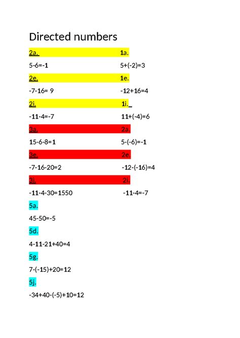 Image result for Directed Numbers Maths