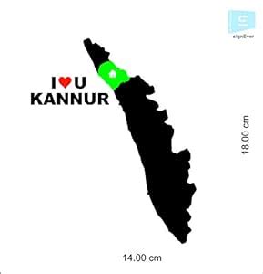 SIGN EVER Love You Kannur Kerala Map Car Stickers Exterior Sides Window ...
