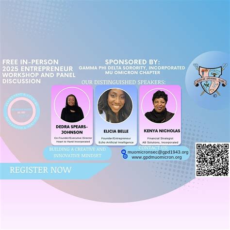 In-Person 2025 Entrepreneur Workshop and Panel Discussion, James Lee ...