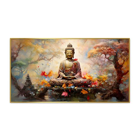 Eurotex Gautama Buddha Meditating In Stunning Place, Canvas Printed, W