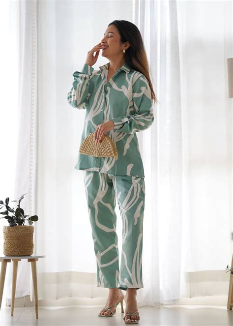 Sea Green Co-Ord Set - Buy Online At Clothsvilla - Surat - I