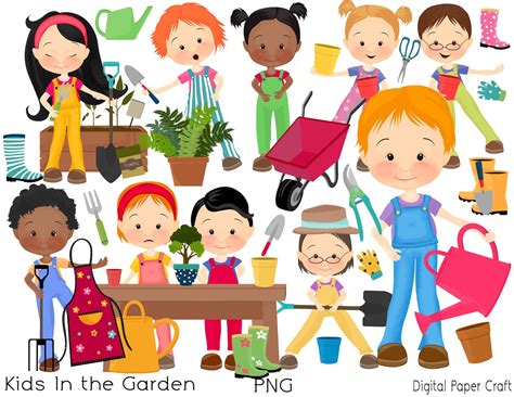 Gardening Clipart Children Clipart Clipart Planner - Etsy
