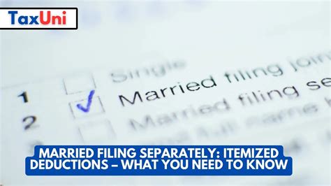 Married Filing Separately: Itemized Deductions – What You Need to Know