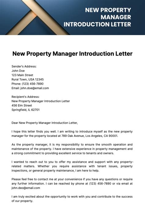 New Property Manager Introduction Letter To Tenants at Luca Reyna blog