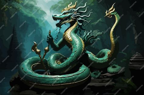 Naga in Southeast Asian and Hindu mythology | Premium AI-generated vector