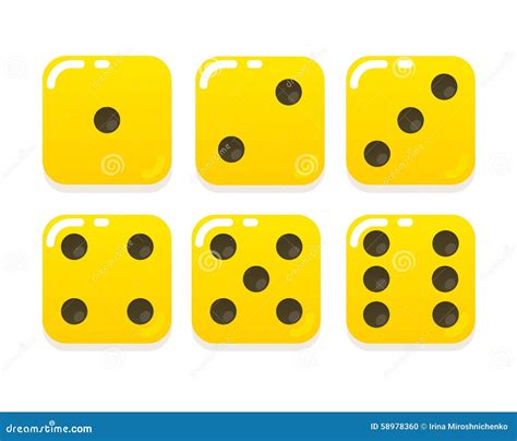 Cartoon yellow dice stock vector. Illustration of lucky - 58978360