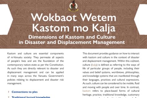 Dimensions of Kastom and Culture in Disaster and Displacement ...