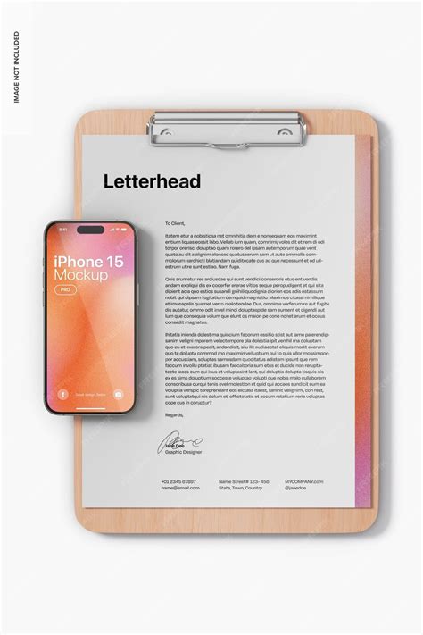 Premium PSD | IPhone 15 Pro with Letterhead Mockup