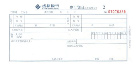 中国工商银行电汇凭证打印模板