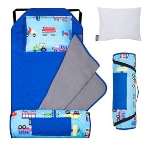 Wildkin Kids Modern Nap Mat with Pillow for Toddler Boys & Girls, Ideal ...