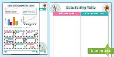 👉 KS2 Maths Discrete or Continuous? Data Sorting Activity Sheet