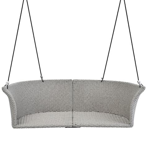 Moda Furnishings Alxender Gray Wicker Gray Steel Frame Glider Zero ...