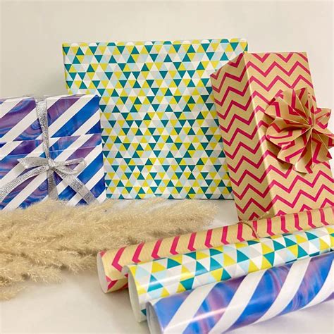 Saksham Assorted Premium Gift Wrapping Paper Set Confetti And Lines ...