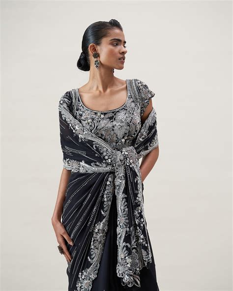 Hibiscus Border Saree Set