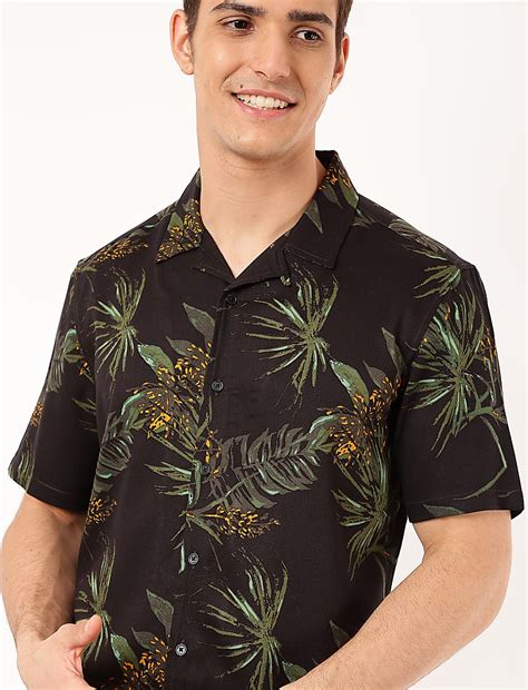 Buy Pure Viscose Printed Spread Collar Shirt at Marks & Spencer