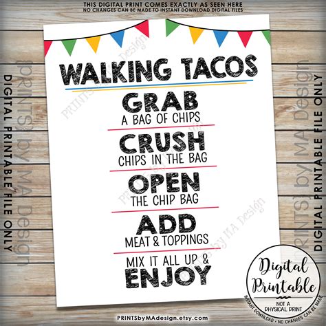 Free Printable Walking Taco Sign - Templates Printable
