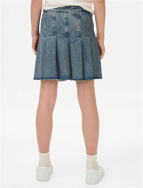 Buy Denim Pleated Skirt (6-16 Yrs) at Marks & Spencer