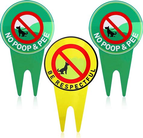Buy 3 Pieces No Poop Dog Sign with Stake Double Sided No Pooping Dog ...